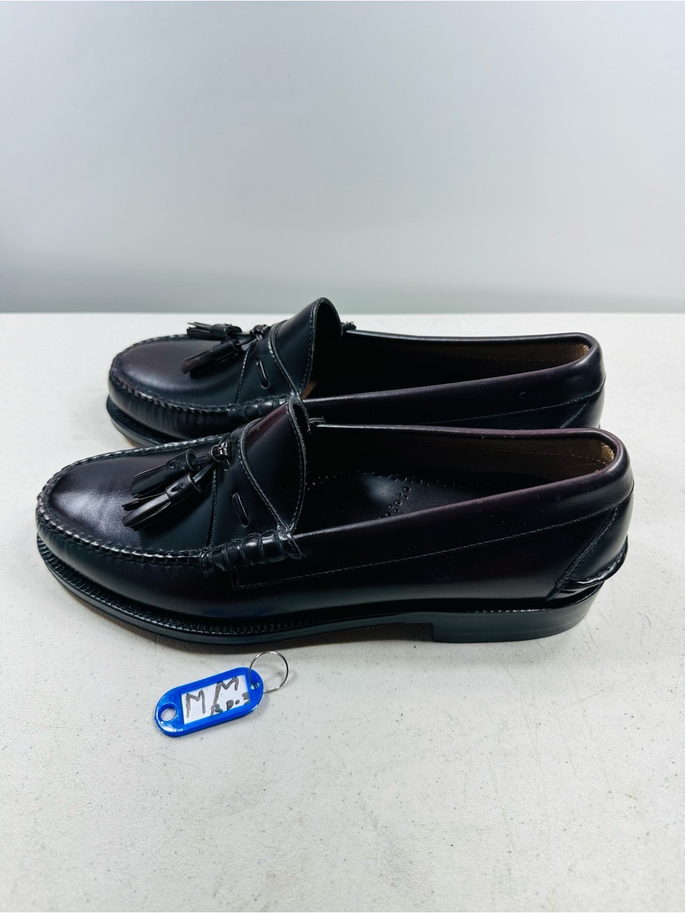 JOHNSTON & MURPHY Handcrafted Shoes Leather Tassel Burgundy Loafers Shoes Sz 8D